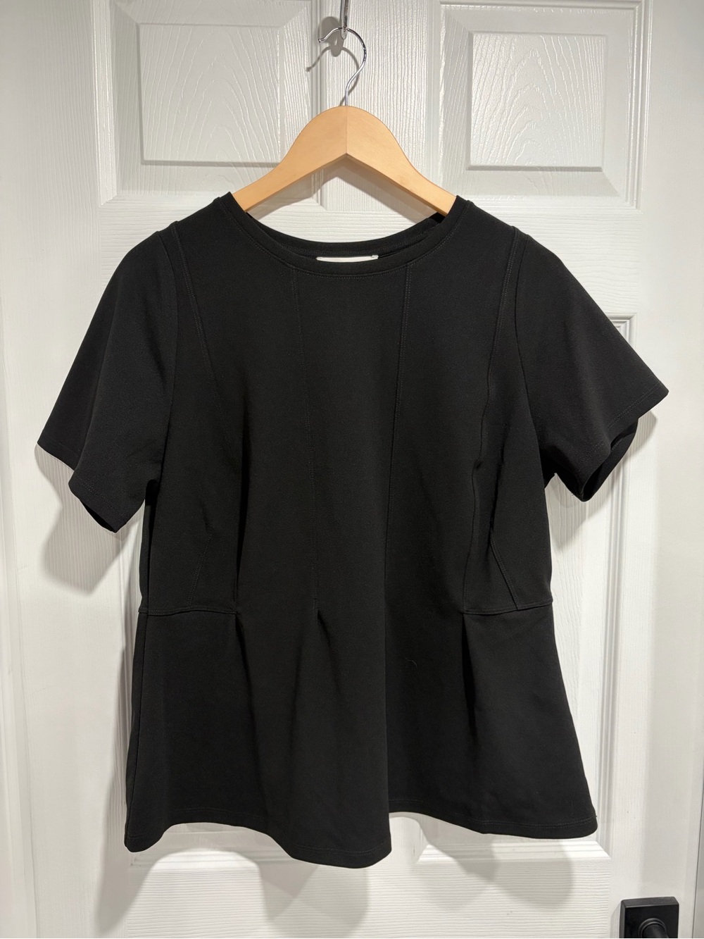 2/$30 Addition Elle Women’s Short Sleeve Round Neck Peplum Top Panel Detail